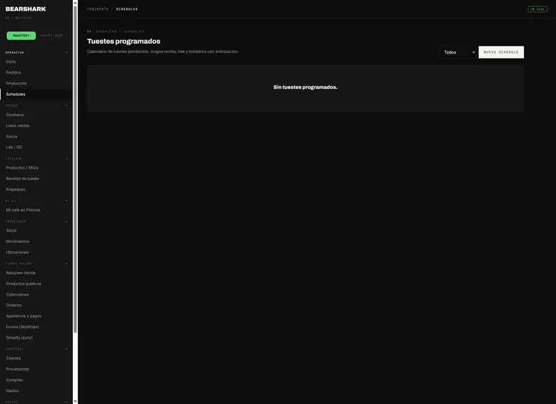 BearShark OS — ROAST SCHEDULES