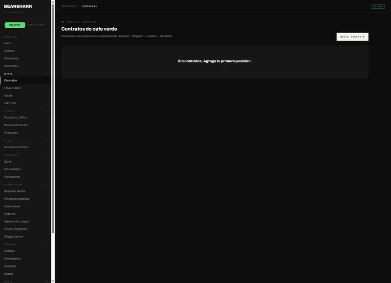 BearShark OS — GREEN COFFEE CONTRACTS