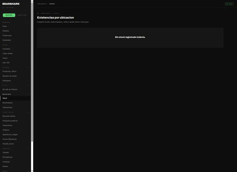BearShark OS — INVENTORY STOCK