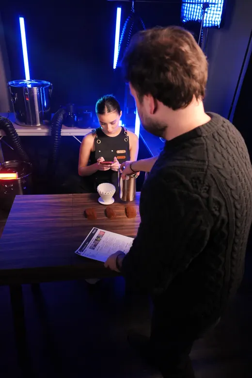 Behind the scenes of the Café 101 shoot